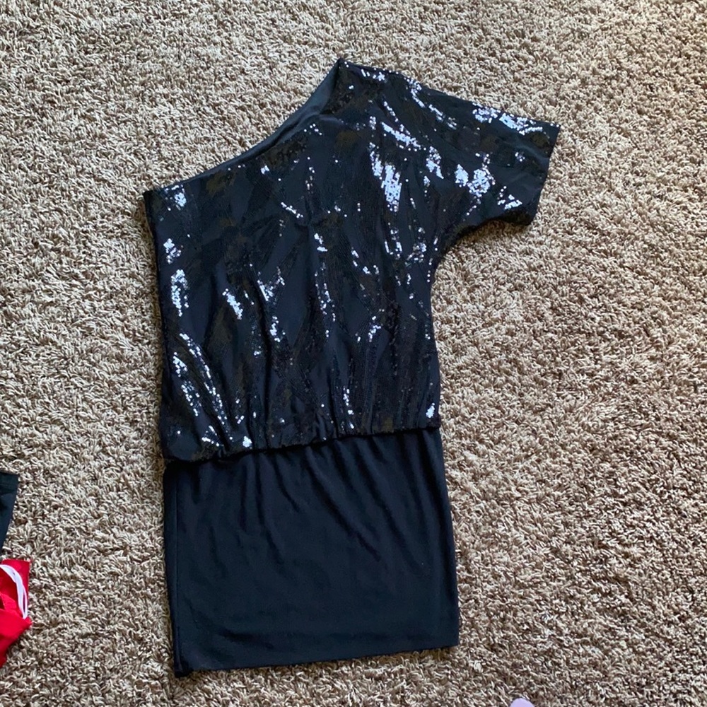Off the shoulder black dress